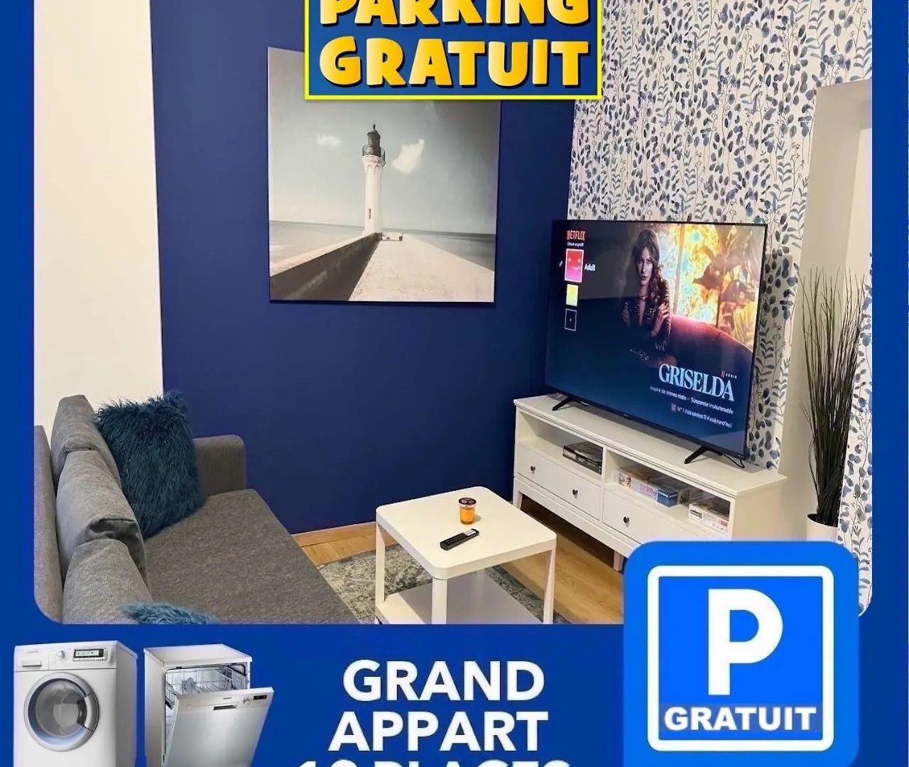 24 Chic & Cosy Grand Appart 88M2 Parking Gratuit Hypercentre Netflix location